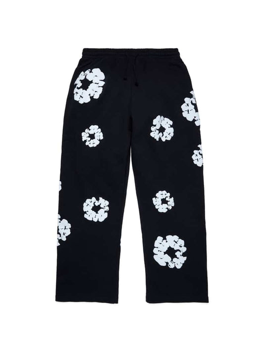 Denim Tear Cotton Wreath Baggy Sweatpants Black image 0