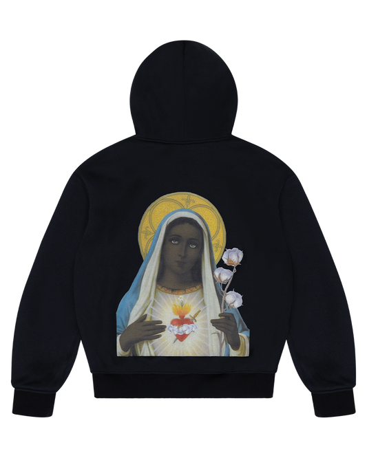 Denim Tears Madonna Reversible Zip Hoodie Black image 1